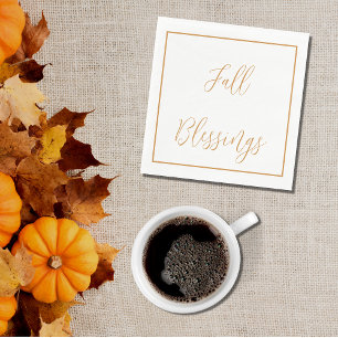 Elegant Script Fall Thanksgiving Gold Napkin