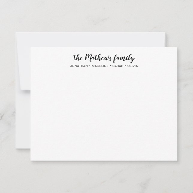 Elegant Script Family Last Name  Card (Front)