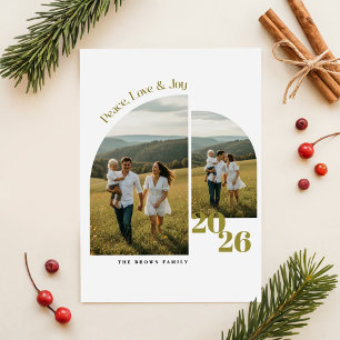 Elegant Script Family Multi Photo Christmas Holiday Postcard