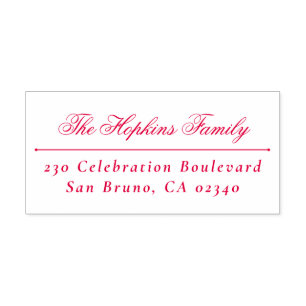 Elegant Script Family Name Classic Return Address Self-inking Stamp