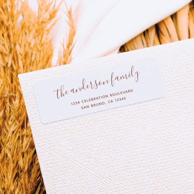 Elegant Script Family Name Holiday Return Address (Creator Uploaded)
