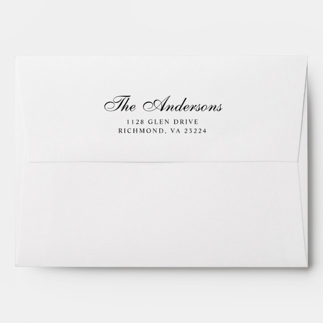 Elegant Script Family Name Return Address Envelope (Back (Top Flap))