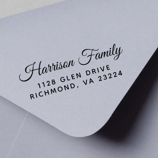 Elegant Script Family Name Return Address  Self-inking Stamp (Creator Uploaded)
