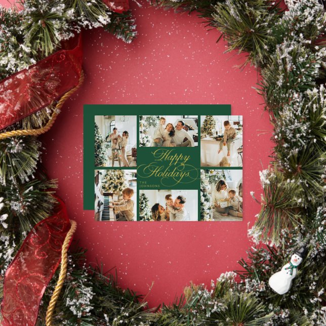 Elegant Script & Family Photo Collage Christmas (Insitu)