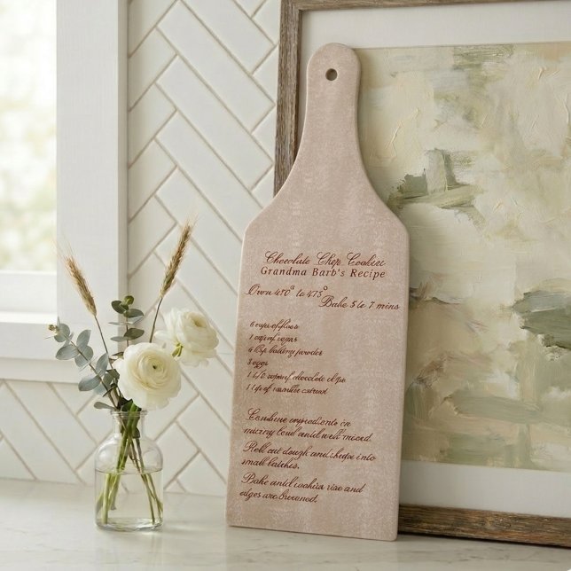 Elegant Script Family Recipe Ivory Cutting Board (Elegant Script Family Recipe Ivory Cutting Board)