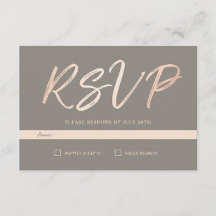 Elegant Script Faux Foil RSVP