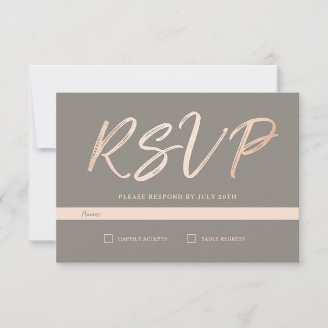 Elegant Script Faux Foil RSVP (Front)