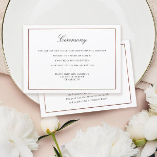 Elegant Script Faux Rose Gold and Border Enclosure Invitation