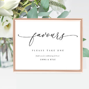 Elegant Script Favours Wedding Sign