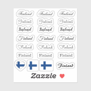 Elegant script Finland & Finnish Flag /name Set