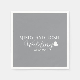 Elegant Script floating heart Napkin