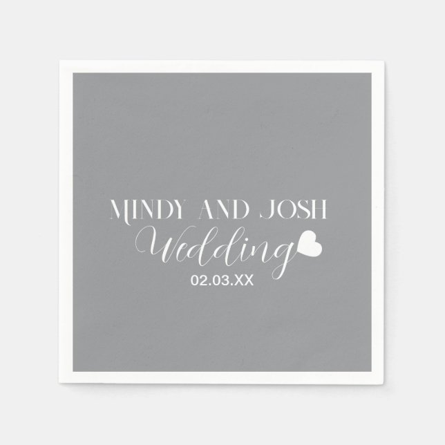 Elegant Script floating heart Napkin (Front)