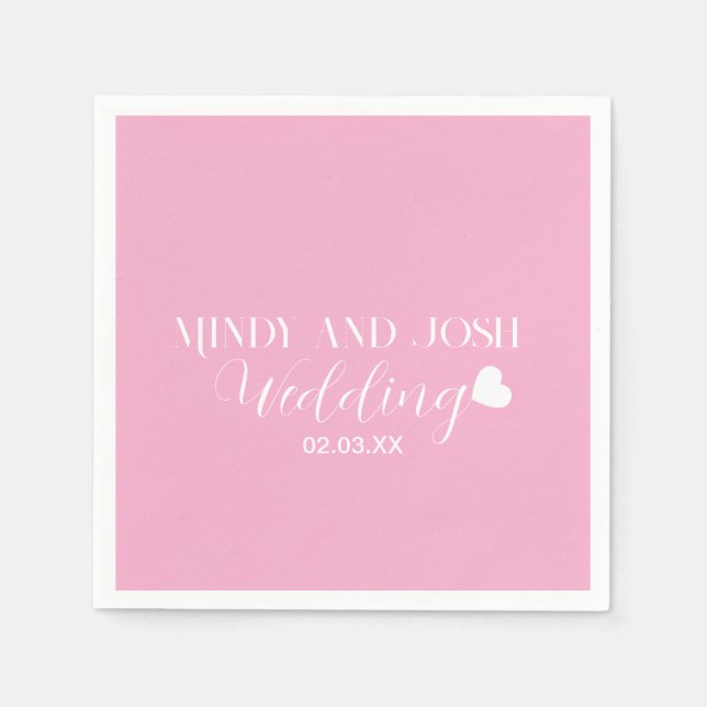 Elegant Script floating heart Napkin (Front)