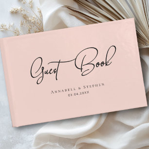 Elegant, Script Font, Blush-Pink Wedding  Guest Book