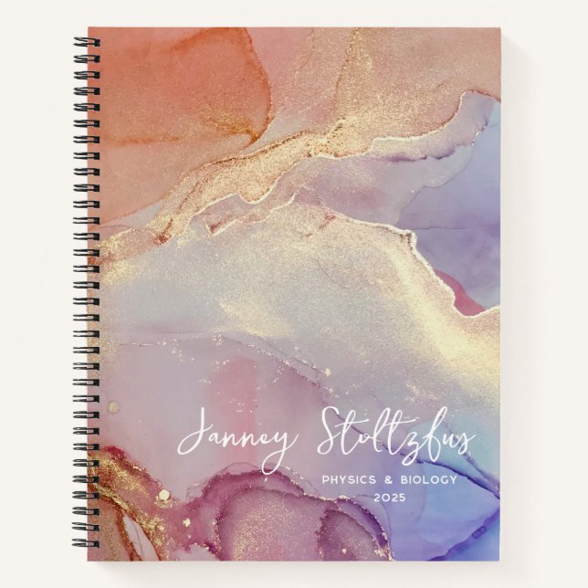 Elegant Script Font College Spiral Notebook (Front)