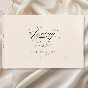 Elegant, Script Font "In Loving Memory" Funeral Guest Book