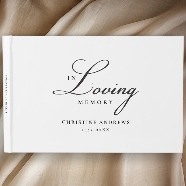 Elegant, Script Font "In Loving Memory" Funeral Guest Book (Creator Uploaded)