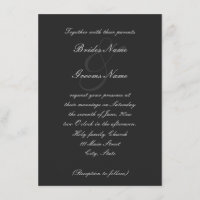 Elegant script font wedding invitation