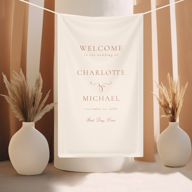 Elegant, script font "Welcome" beige-blush Banner (Creator Uploaded)
