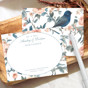 Elegant Script French Floral Couples Stationery Card