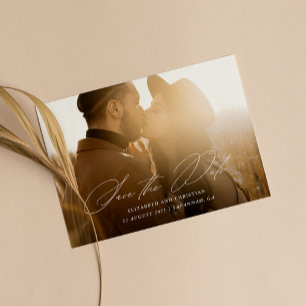 Elegant Script Full Photo Save The Date