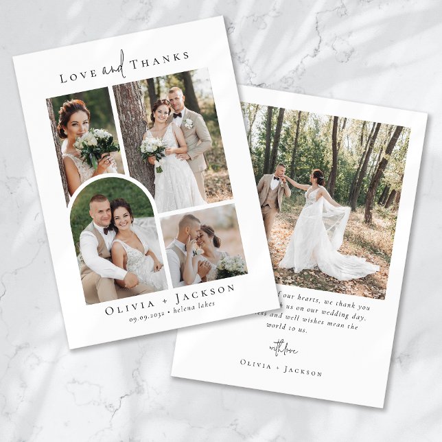 Elegant Script Full Photo Wedding Thank You Card (Creator Uploaded)
