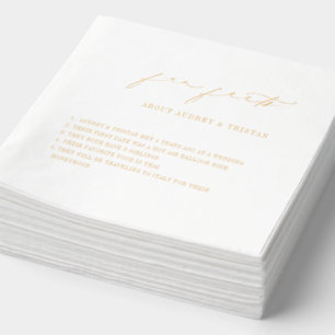 Elegant Script Fun Facts Minimalist Wedding Foil Napkins