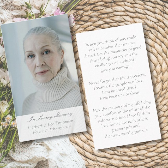 Elegant Script Funeral Photo Prayer Cards (Elegant Script Funeral Photo Prayer Cards
)