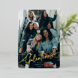 Elegant Script Galentine's Day Foil Photo