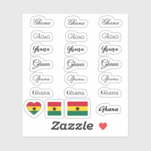 Elegant script Ghana & Ghanaian Flag /name Set