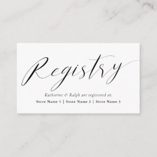 Elegant Script Gift Registry Enclosure Card