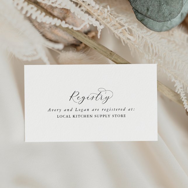 Elegant Script Gift Registry Enclosure Card (Creator Uploaded)