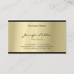 Elegant Script Glamourous Gold Professional Clean Business Card