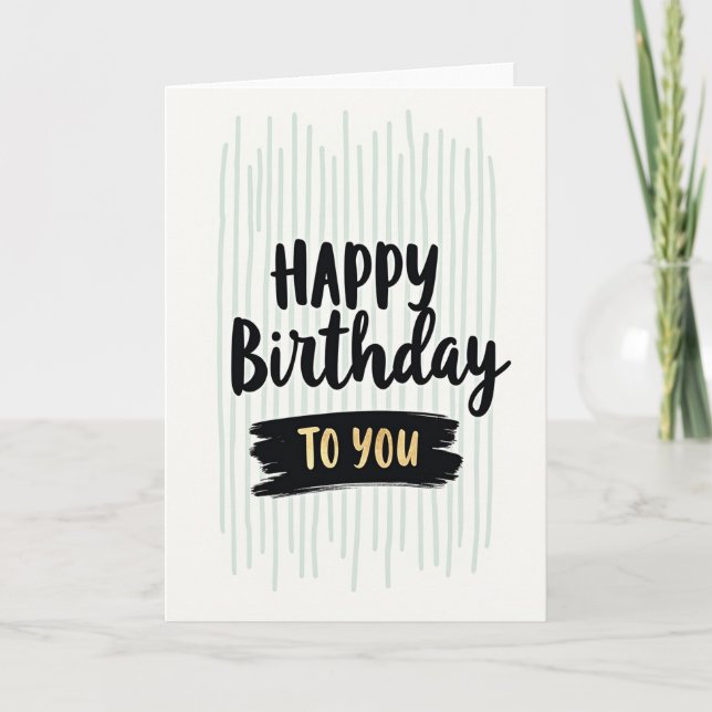 Elegant Script Gold Birthday Card (Front)