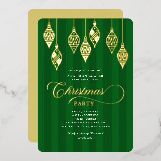 Elegant Script Gold Foil Ornaments Christmas Party