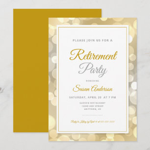 Elegant Script Gold Retirement Party Invitation