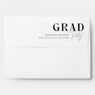 Elegant Script Grad Party Graduation  Envelope