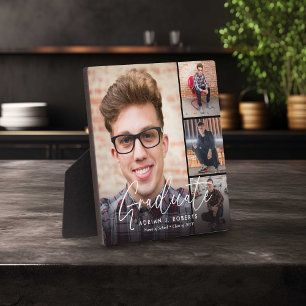 Elegant Script Graduate 4 Photograph Keepsake Plaque
