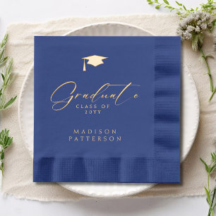 Elegant Script Graduate Personalised Graduation Foil Napkins