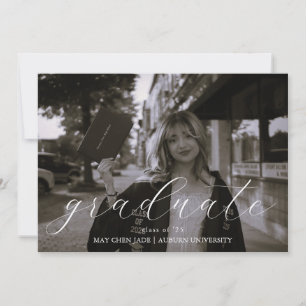 Elegant Script Graduation Announcement Card