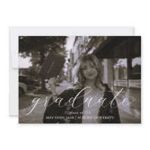 Elegant Script Graduation Announcement Card