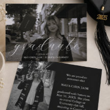Elegant Script Graduation Announcement Card