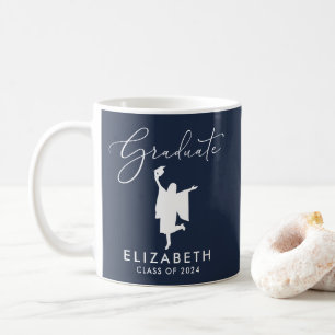Elegant Script Graduation Blue Coffee Mug