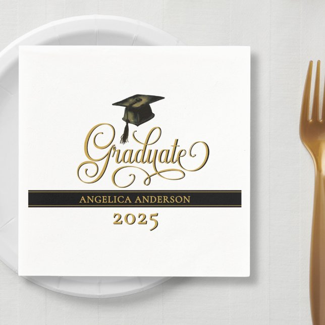 Elegant Script Graduation Napkin (Creator Uploaded)