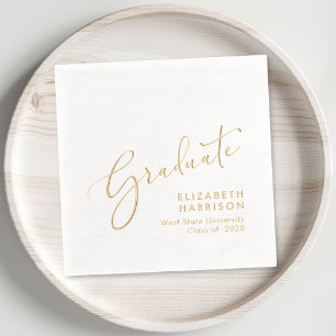 Elegant Script Graduation Party Foil Napkins