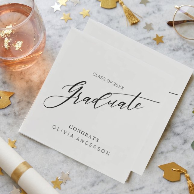 Elegant Script Graduation Party Napkin (Creator Uploaded)
