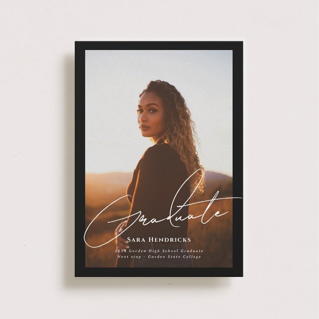 Elegant Script Graduation Photo Announcements (Creator Uploaded)