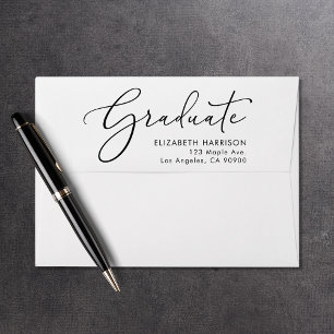 Elegant Script Graduation Return Address Envelope