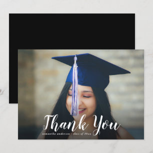 Elegant Script Graduation Thank You Card