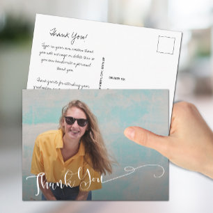 Elegant Script Graduation Thank You Note Postcard